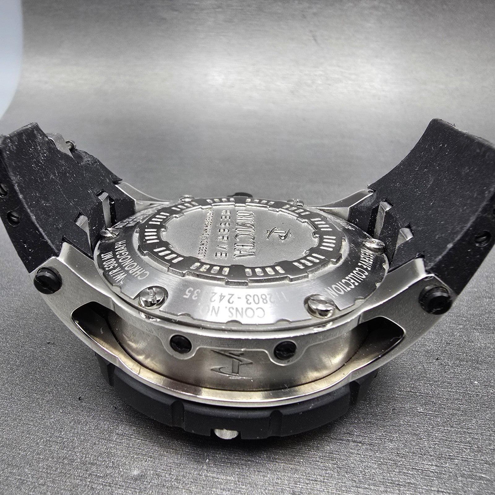 Invicta Reserve chronograph Dive Watch Men 51mm Black Dial Steel 0902 NewBattery10