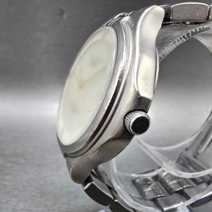 Elgin Solar Watch Men 35mm MOP Dial Titanium Date Round FK-1066 Runs READ!!!!2