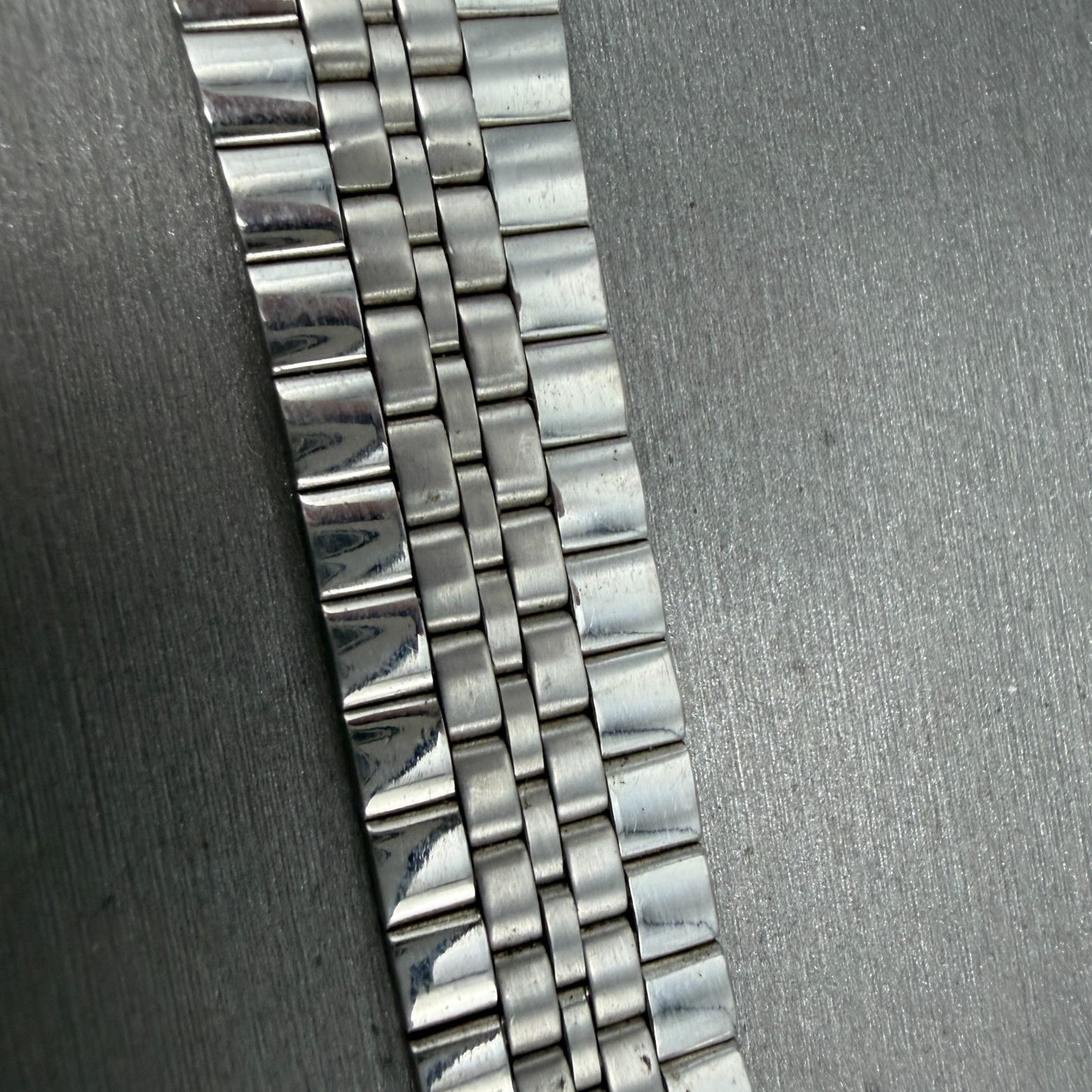 Seiko SQ Bracelet 20mm Stainless Steel Silver Tone Tri Folding Clasp VTG Japan6