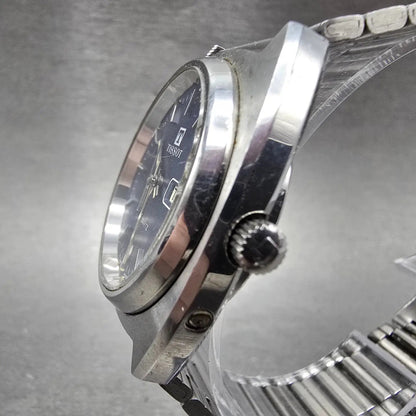 Tissot Watch Men 34mm Blue Dial Silver Tone Daydate Round Vintage Quartz PARTS3