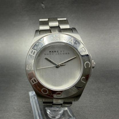 Marc Jacobs Blade Watch Women 36mm Silver Dial Stainless Steel Round New Battery0