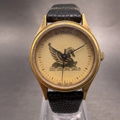 Wittnauer Pegasus Watch Women 24mm Gold Dial Gold Tone Round New Battery0