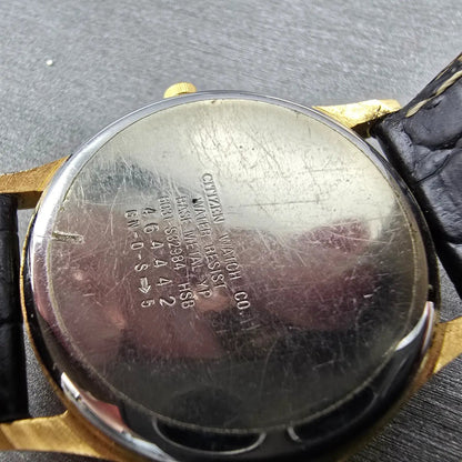 Citizen CQ Watch Men 34mm Silver Dial Gold Tone Round 6031-S32984 VTG PARTS JP210