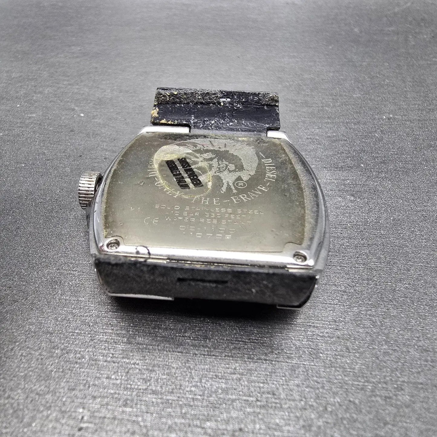 Diesel Watch Men 40mm Silver Dial Silver Tone Rectangle DZ-1100 PARTS9