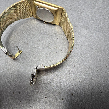 Longines Tank Watch Men 25mm Gold Dial Gold Tone Oval Rectangle L960.2 PARTS8