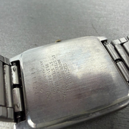 Seiko Chronos Tank Watch Men 27mm Champagne Dial Two Tone 9531-5020 New Battery9