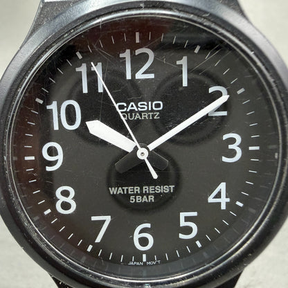 Casio Watch Men 43mm Black Dial Black Tone Round MW-240 New Batt Arabic Numerals1