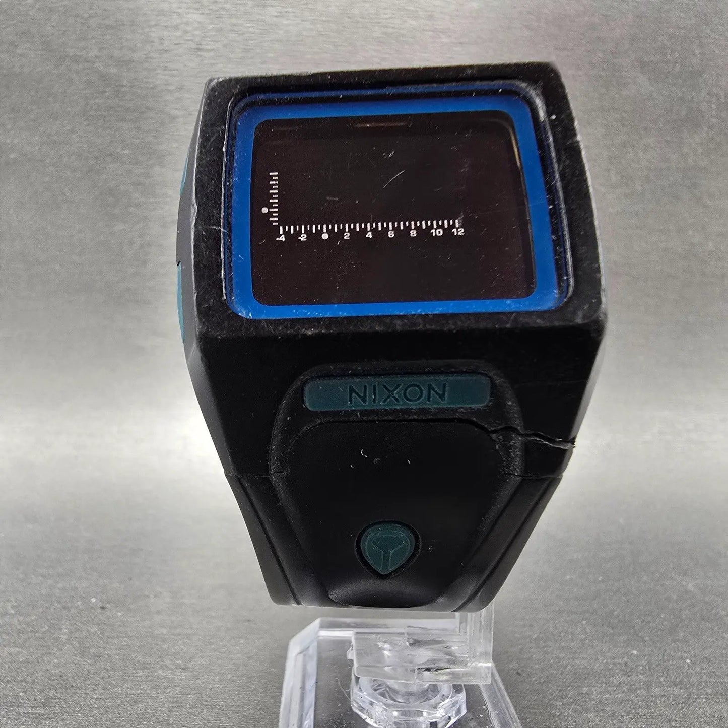 Nixon Lodown Watch Men 41mm Black Blue Digital Rectangle RUSTED!!! PARTS6