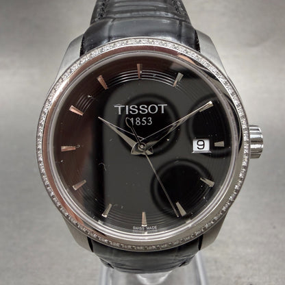 Tissot Couturier Watch Women 32mm Black Dial Steel Diamond Bezel NO CASEBACK0