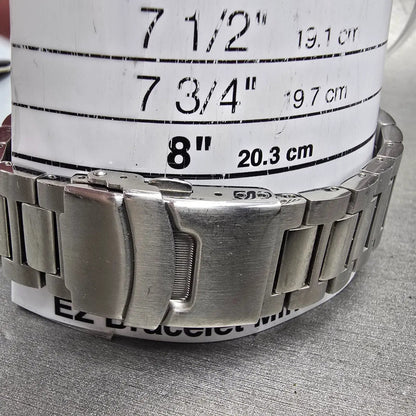 Jules Jurgenson Invincible Watch Men 44mm White Dial Silver Tone Round New Batt10
