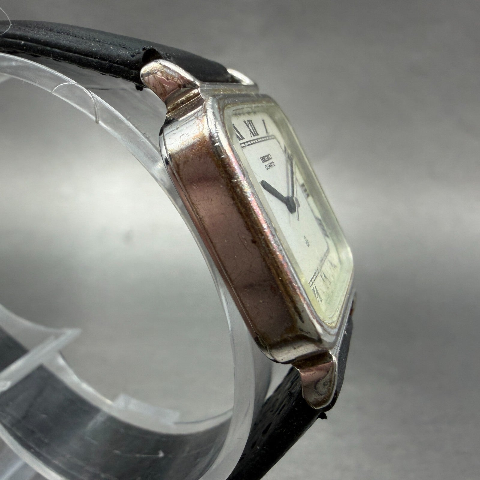 Seiko Watch Women 24mm Silver Dial Silver Tone Rectangle 2621-5140 New Battery3