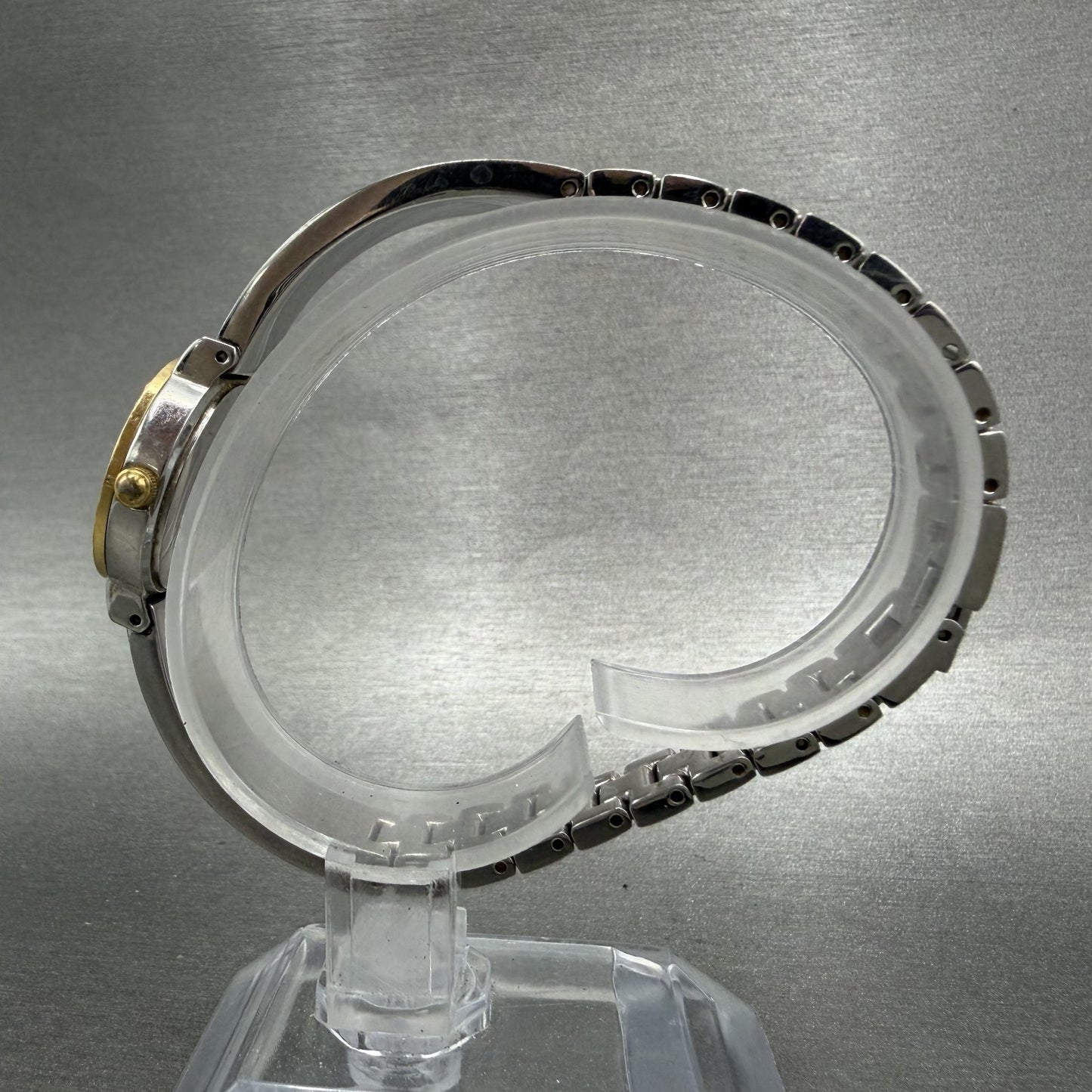 Bulova Watch Women 21mm White Dial Two Tone Crystal Bezel 98X000 New Battery6