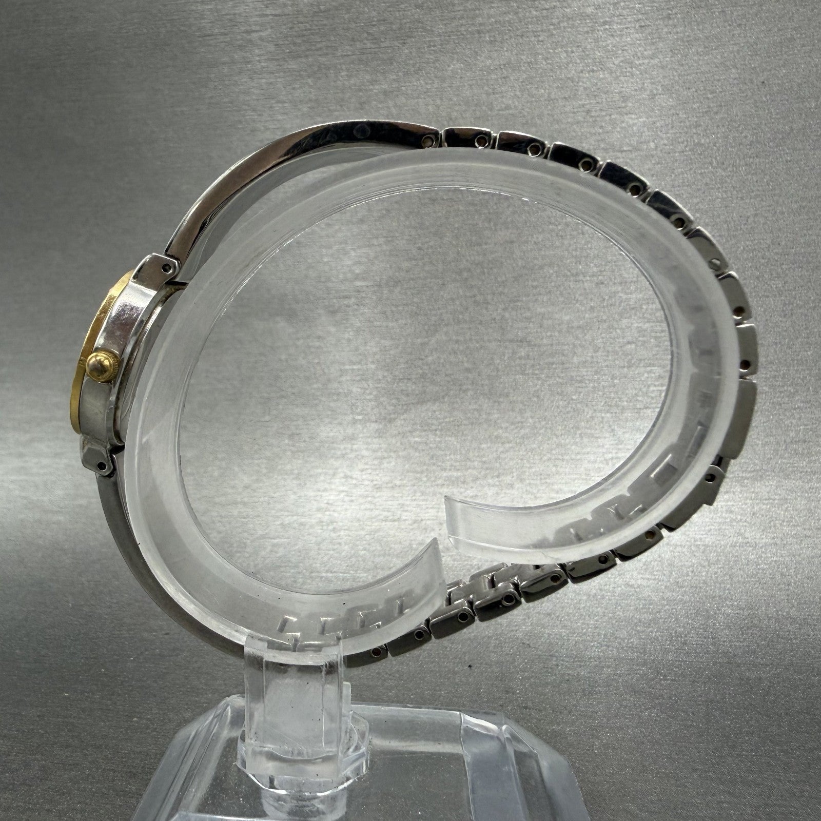 Bulova Watch Women 21mm White Dial Two Tone Crystal Bezel 98X000 New Battery6