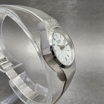 Bulova Watch Women 17mm White Dial Stainless Steel Round 91E03W New Battery NOS5