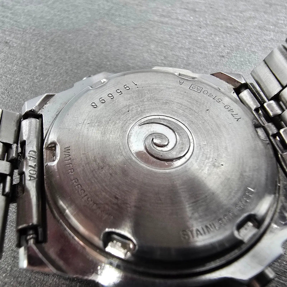 Alba Digital Watch Men 33mm Silver Alarm Chronograph Y749-5140 VTG Seiko PARTS10
