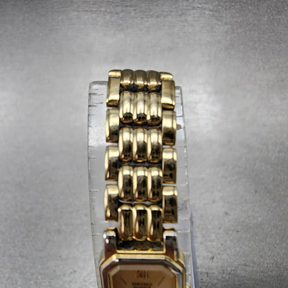 Seiko tank Watch Women 12mm Champagne Dial Gold Tone 2e206389 New Battery4