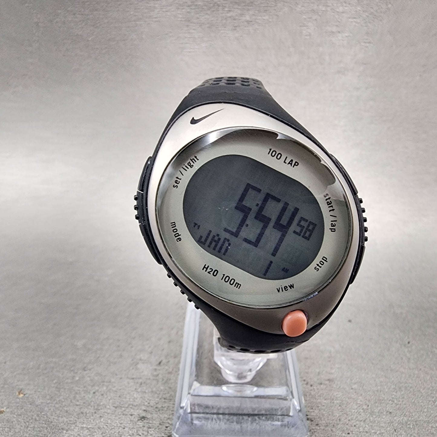 Nike Triax Digital Watch Women 42mm LCD Black Tone Chronograph New Battery0