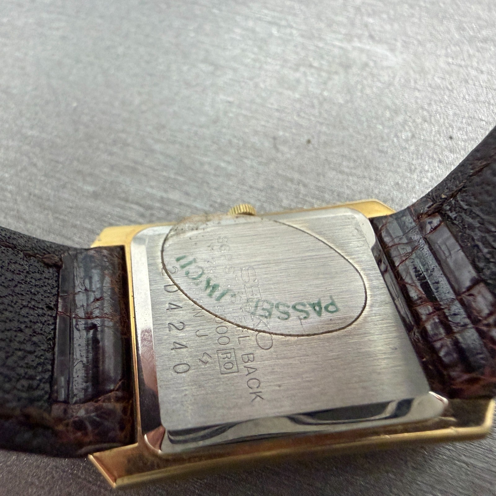 Seiko Tank Watch Women 19mm Champagne Dial Gold Tone 7320-5000 New Battery9