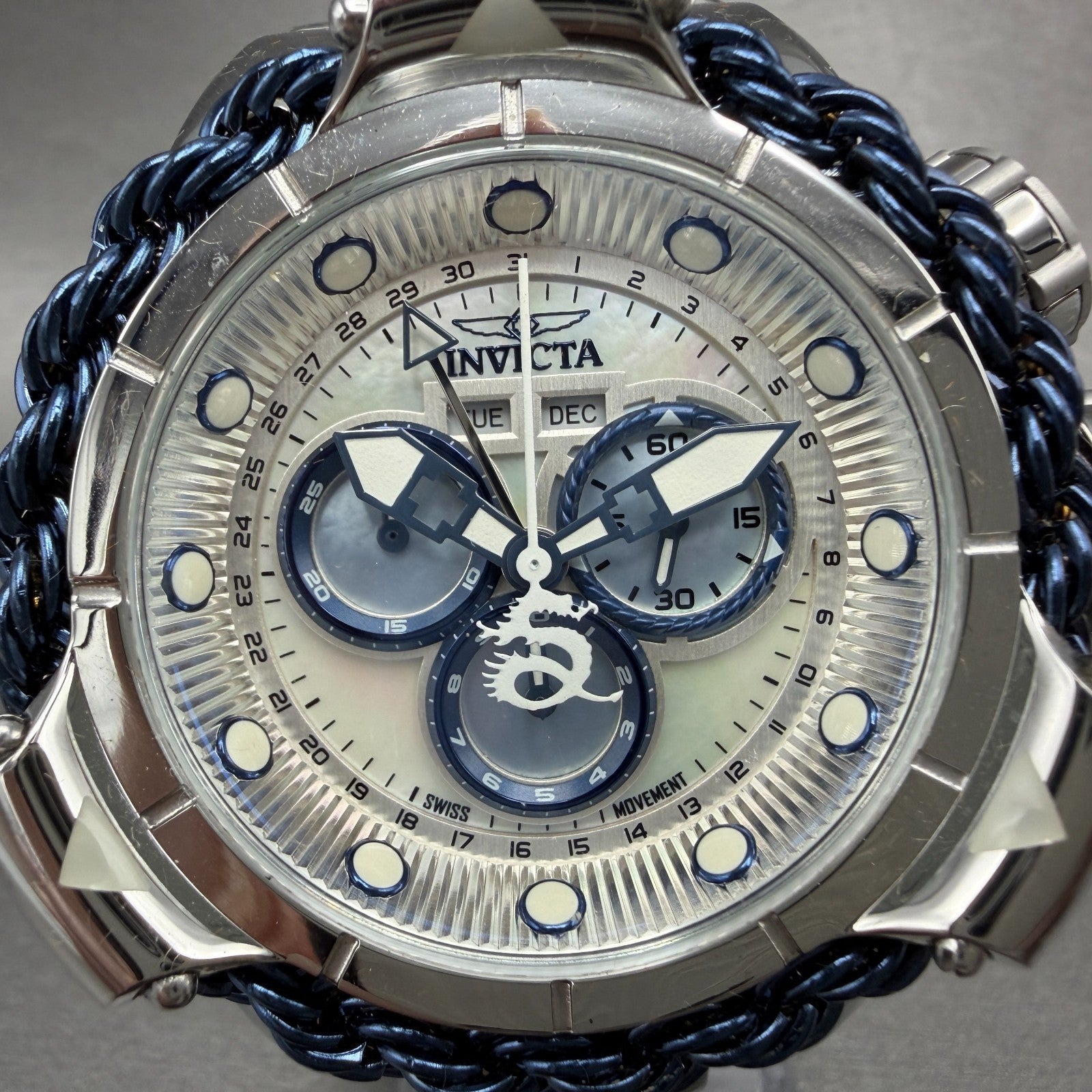 Invicta Subaqua Alpha Chrono Watch Men 52mm MOP Dial Steel Triple Calendar 360081