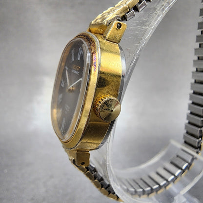 Seiko Automatic Watch Women 23mm Brown Dial Gold Tone Date 24157008 Runs2