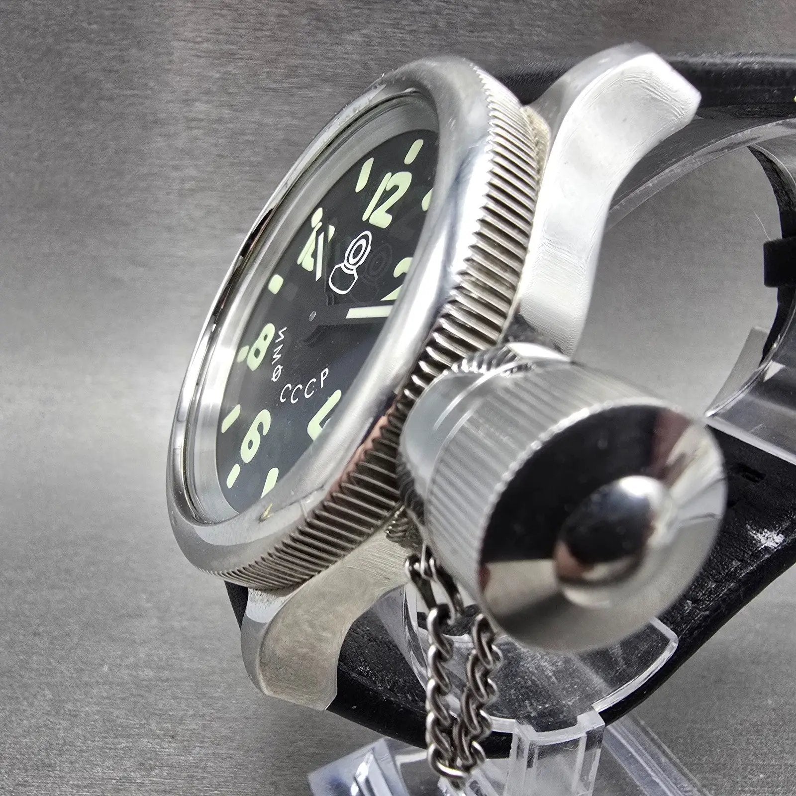 Invicta Russian Diver Watch Men 52mm Black Dial Silver Tone Manual 2625 Runs2