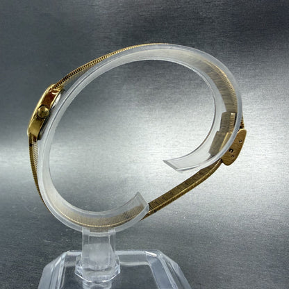 Lucien Piccard Dufonte Watch Women 16mm Champagne Dial Gold Tone Oval New BattA16