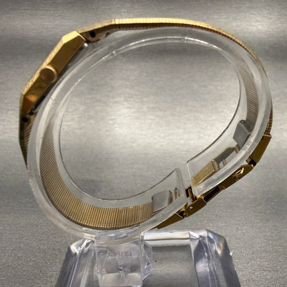 Seiko Watch Women 12mm Gold Dial Gold Tone Rectangle 2E20-5029 New Battery6