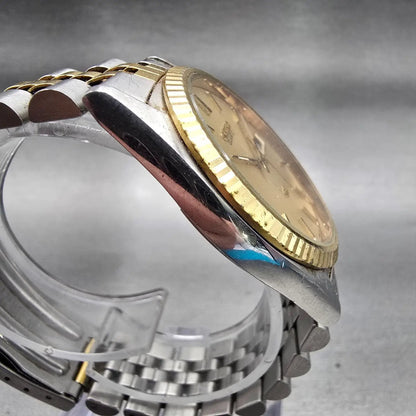 Seiko President Watch Men 36mm Gold Dial Two Tone Daydate 5Y23-8A60 New Battery3