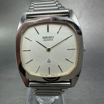 Seiko Watch Men 30mm Silver Dial Silver Tone Round 6020-5250 New Battery Vintage0