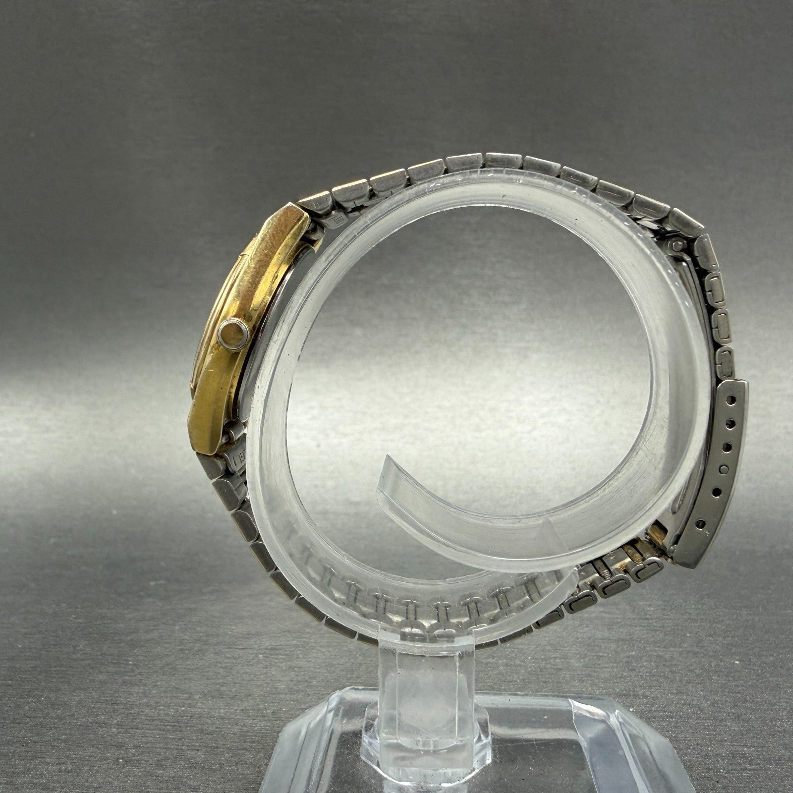 Seiko Watch Women 23mm Black Dial Gold Tone Date Hexagon 2A22-0050 New Battery6