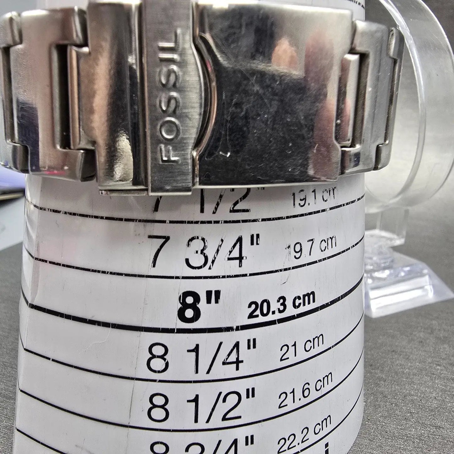 Fossil Big Tic Watch Men 39mm Silver Dial Silver Tone Round JR-7948 New Battery10