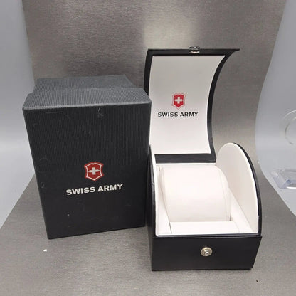 Victorinox Swiss Army Peak Watch Men 38mm White Dial Steel Date 24958 New Batt12