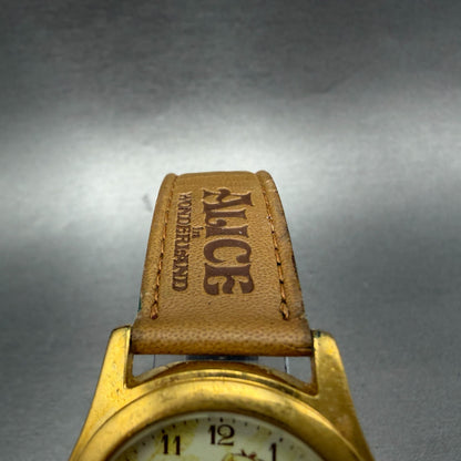 Seiko Alba Alice in Wonderland Watch Men 33mm Cream Dial Gold Tone New Battery4