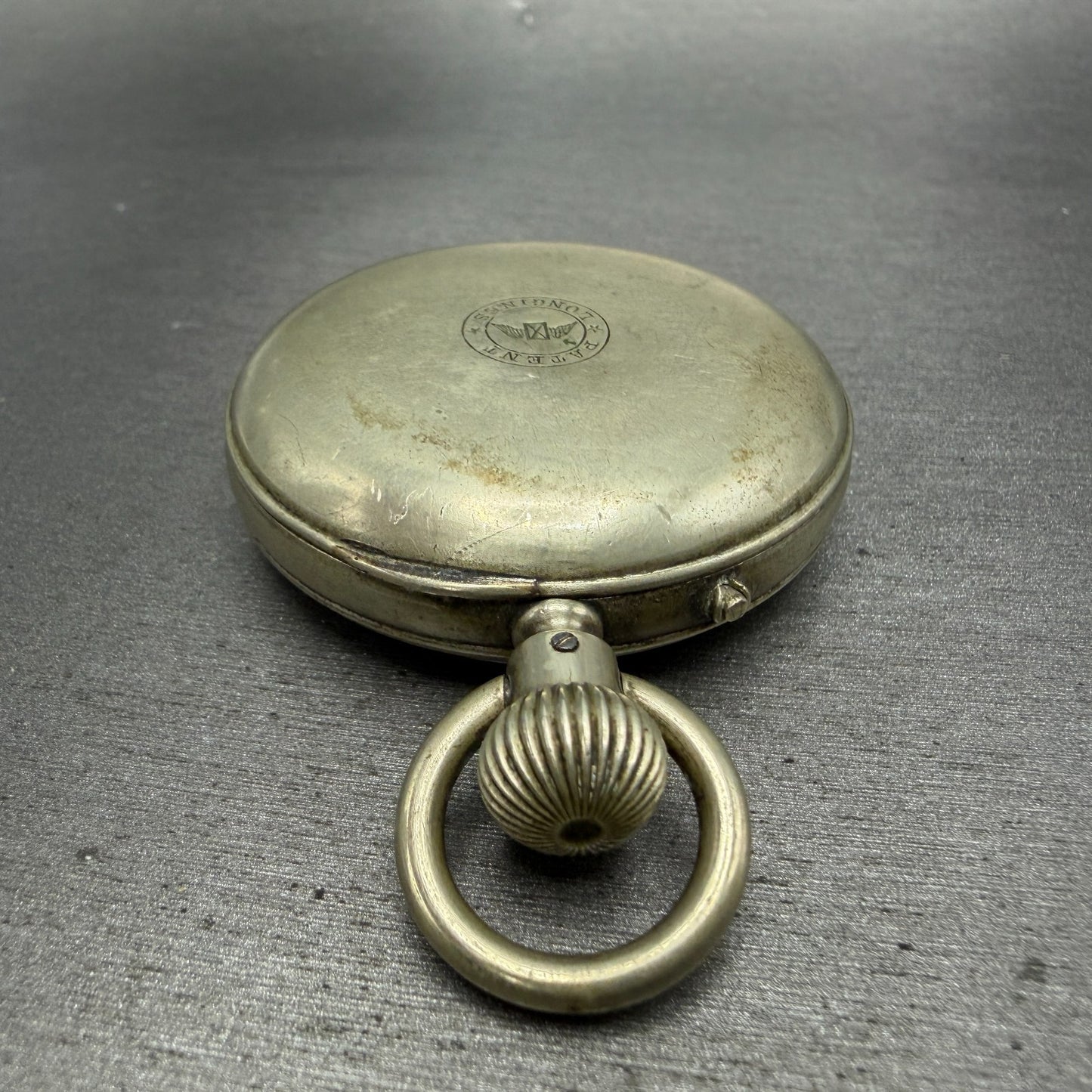 Longines Pocket Watch 49mm Black Dial Silver Case Round Manual Wind Runs VTG10