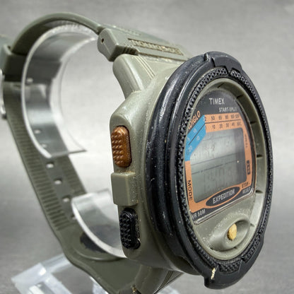 Timex Expedition Watch Men 44mm Digital Green Tone Alarm Chrono New Battery VTG3