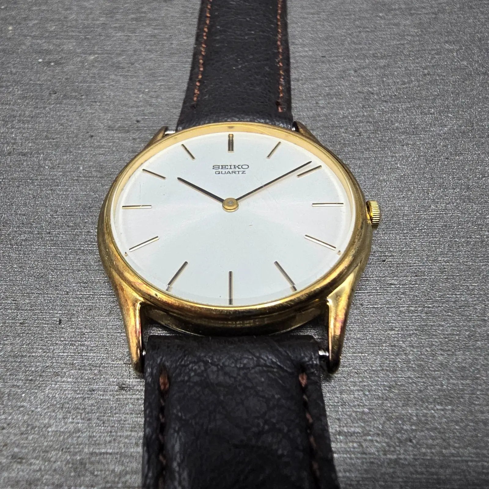 Seiko Watch Men 32mm White Dial Gold Tone Round 8620-0019 PARTS Vintage3