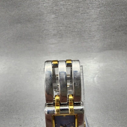 Citizen Elegance Tank Watch Women 15mm Blue Dial Two Tone Rectangle New Batt ABC4