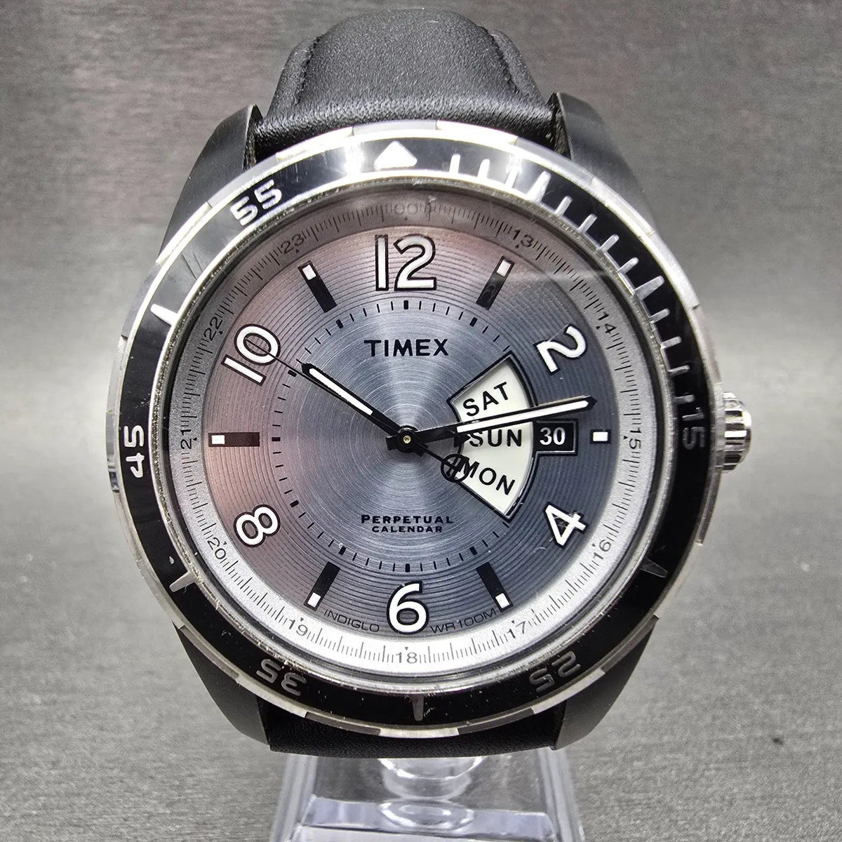 Timex SL Series Perpetual Calendar Watch Men 42mm Silver Dial Steel New Battery0