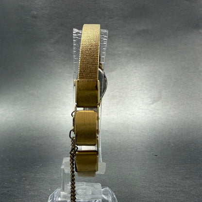 Seiko Alba Watch Women 16mm Silver Dial Gold Tone Oval V233-6150 New Battery7