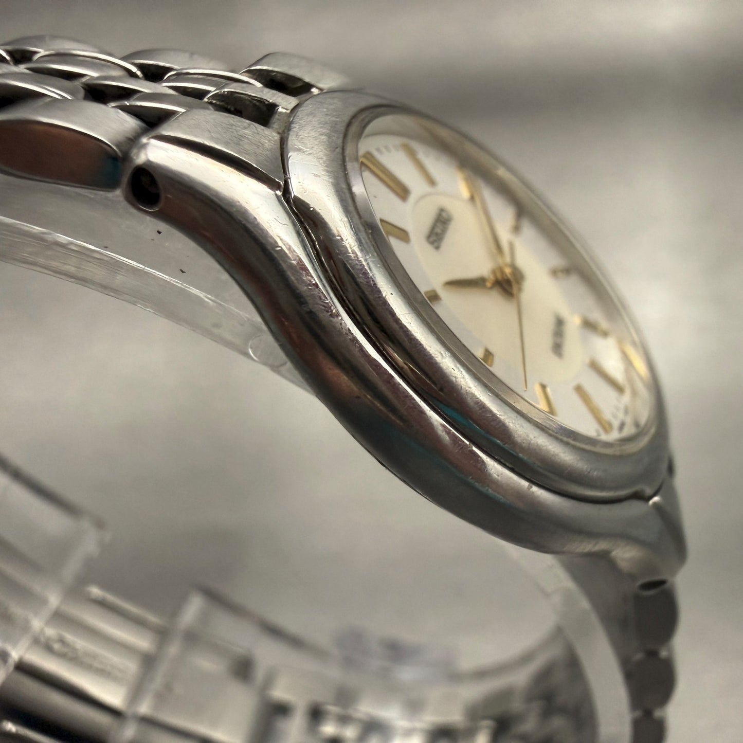Seiko Exceline Watch Women 24mm MOP Dial Silver Tone Round 4J41-0030 New Battery3