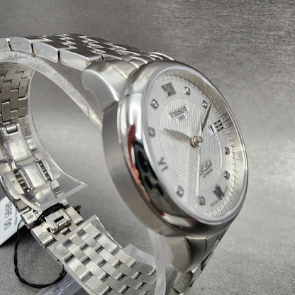 Tissot Le Locle Automatic Watch Women 29mm Silver Dial Diamond Accent Date Steel