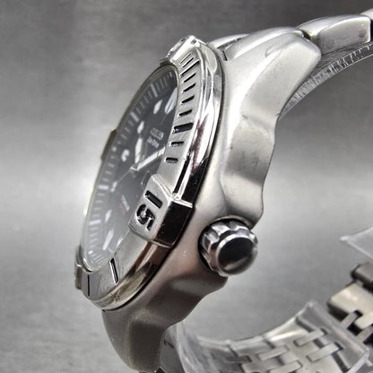 Citizen Eco-Drive Watch Men 42mm Black Dial Titanium Daydate E100-S011922 Runs2