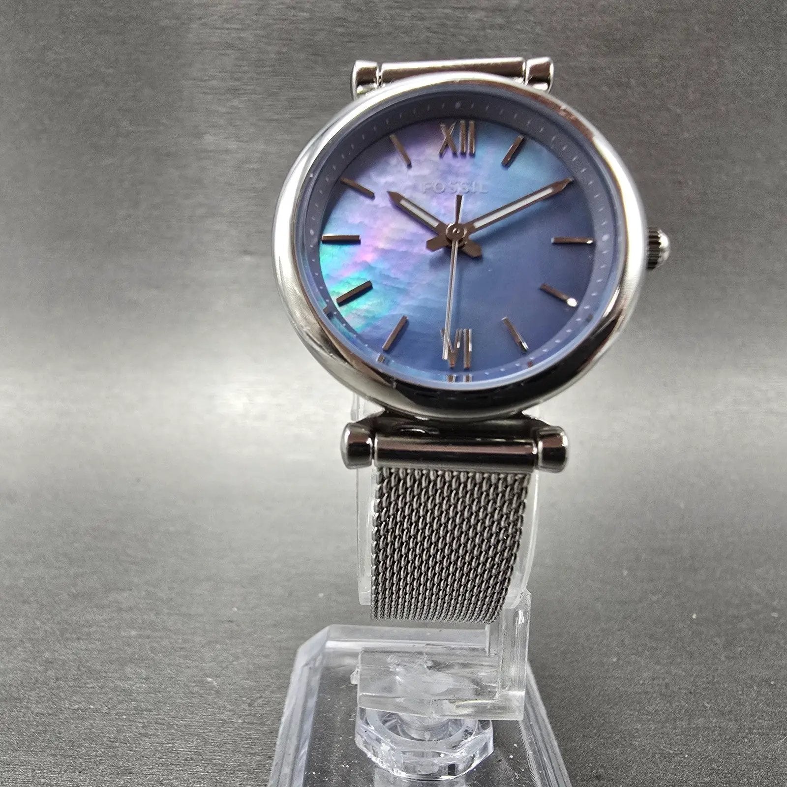 Fossil Watch Women 28mm MOP Dial Silver Tone Round ES5083 New Battery5