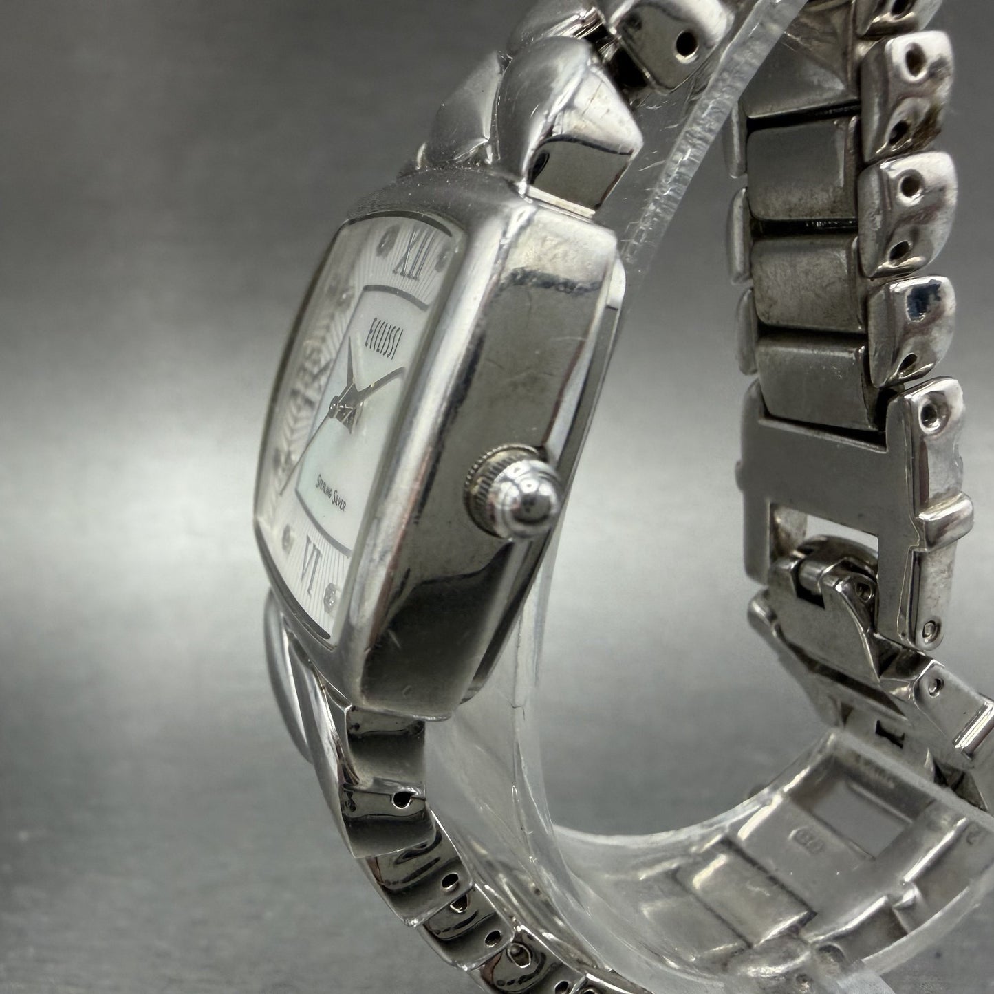 Ecclissi Watch Women 26mm MOP Dial 925 Sterling Silver Rectangle New Battery2