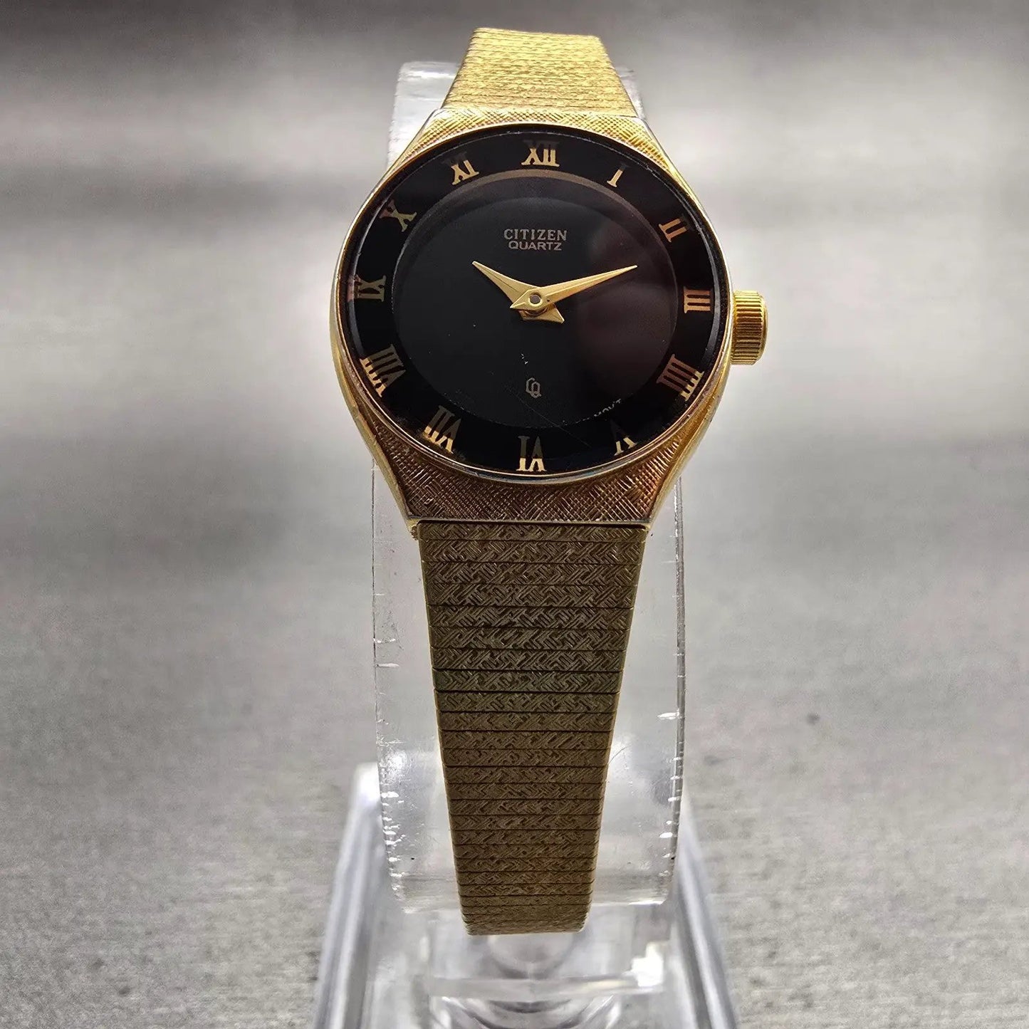 Citizen CQ Watch Women 19mm Black Dial Gold Tone Round 3220-S22431 New Battery5