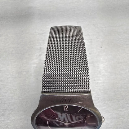 Skagen Ultra Slim Watch Men 34mm Black Dial Titanium  Round 233LTTM New Battery4