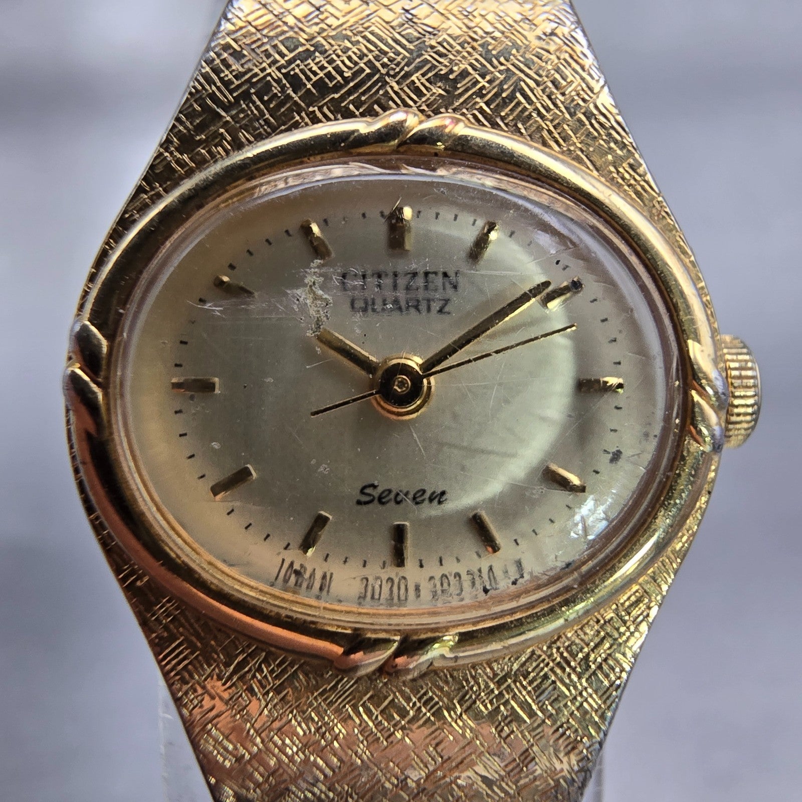 Citizen Watch Women 18mm Champagne Dial Gold Tone Oval 2030-202813 New Battery1