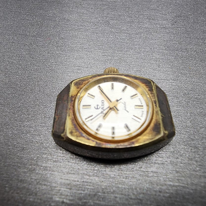 Rado jade Watch Women 19mm Champagne Dial Gold Tone Round Manual Wind Runs