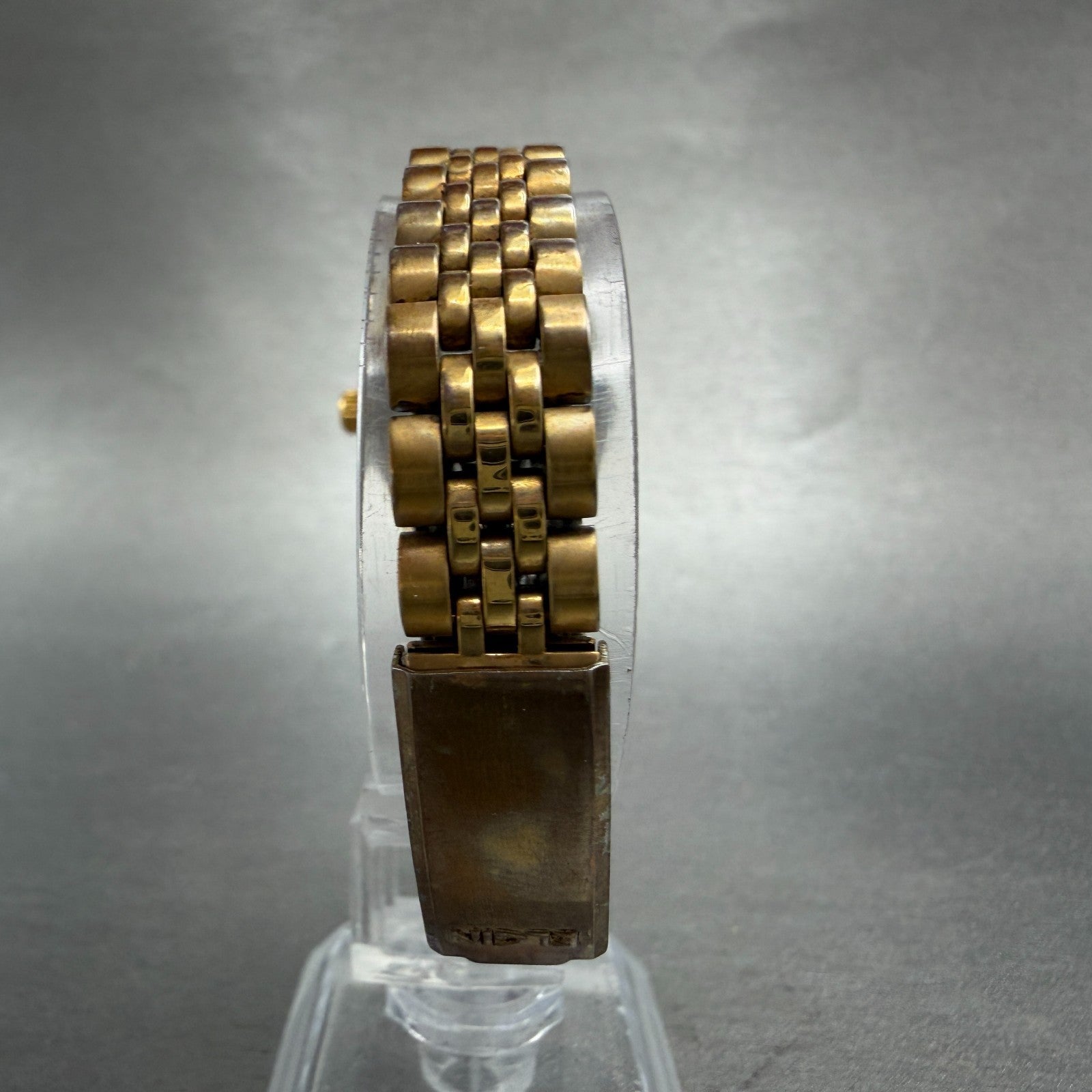 Elgin Watch Women 25mm Champagne Dial Gold Tone Date Round FK330 New Battery7