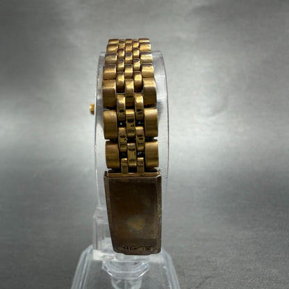 Elgin Watch Women 25mm Champagne Dial Gold Tone Date Round FK330 New Battery7
